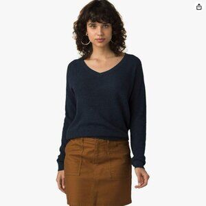 Prana Milani V Neck Sweater Nocturnal Blue size S